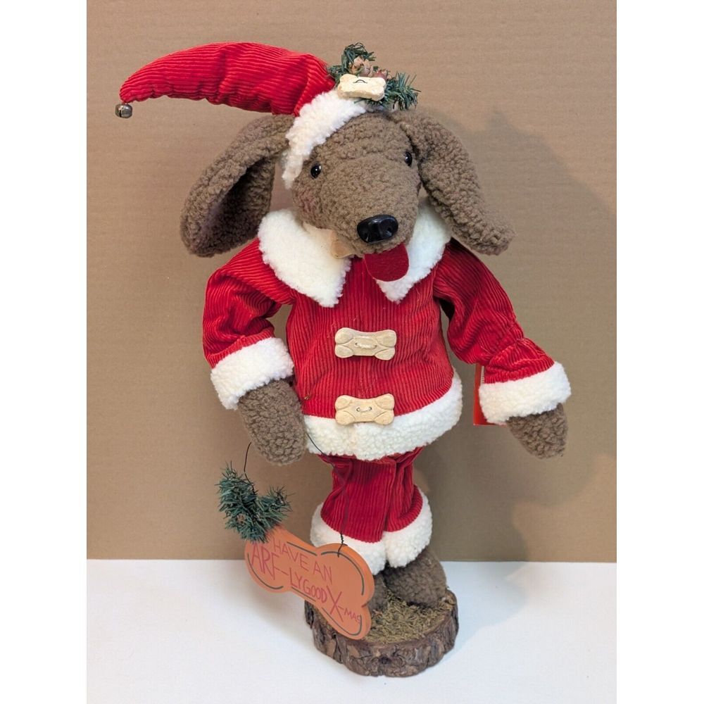 Christmas Santa Dog Puppy Standing 20" Silvestri Holiday Decor Unique Gift Retro